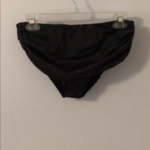 Black Ruched Waist Bikini Bottoms
